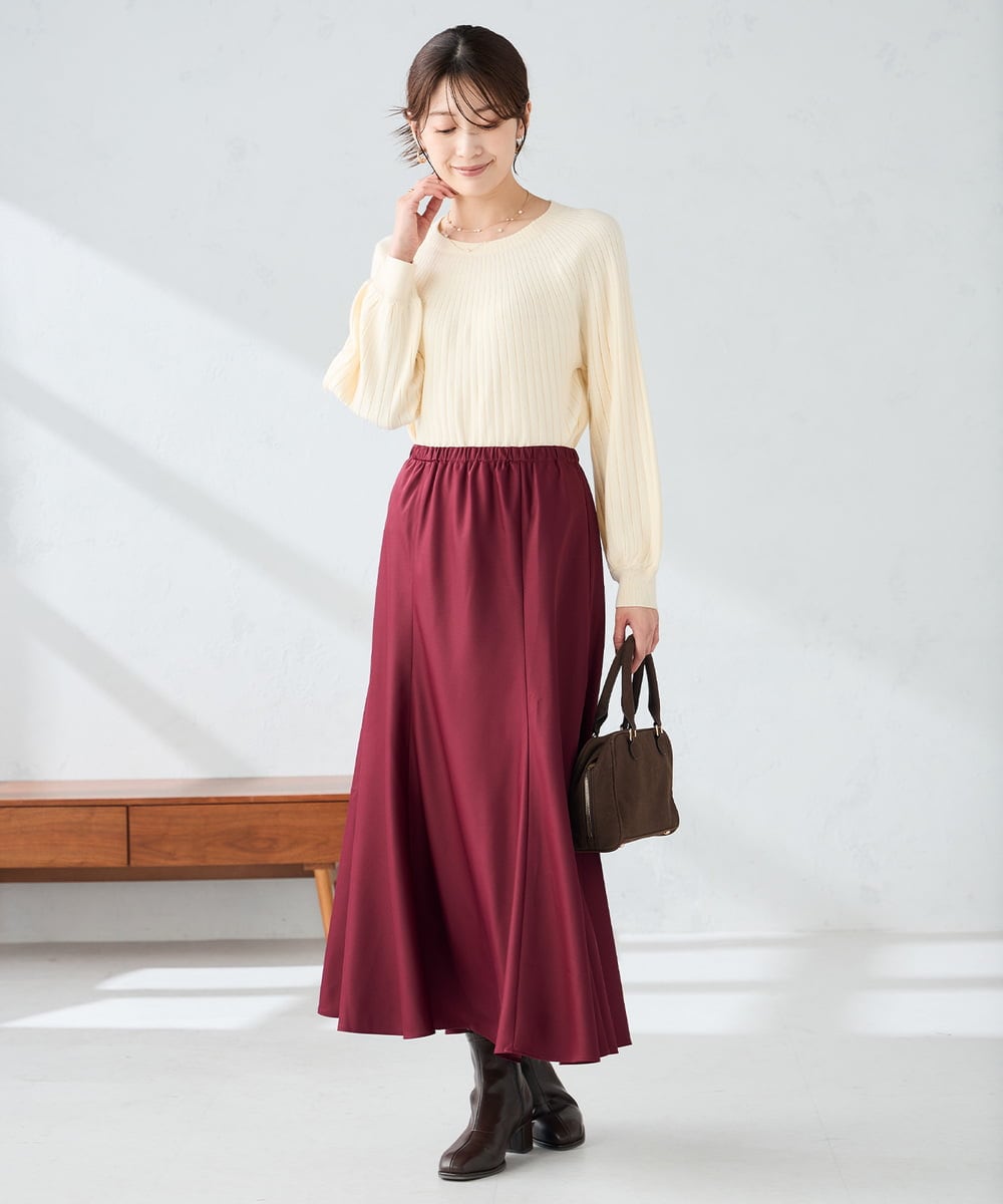 K2FAD10044 a.v.v(アー・ヴェ・ヴェ) 【洗える/雑誌InRed(宝島社)11月号掲載】求心風モックネックニット レッド