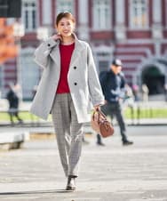 K2FAD10044 a.v.v(アー・ヴェ・ヴェ) 【洗える】求心風クルーネックニット【新色追加】 レッド