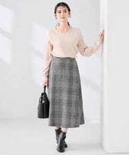 K2FAD10044 a.v.v(アー・ヴェ・ヴェ) 【洗える】求心風クルーネックニット【新色追加】 レッド