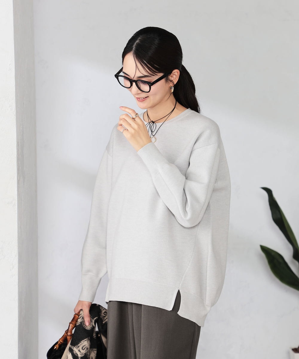 K2FAD38044 a.v.v(アー・ヴェ・ヴェ) スウェットライクニット ライトグレー