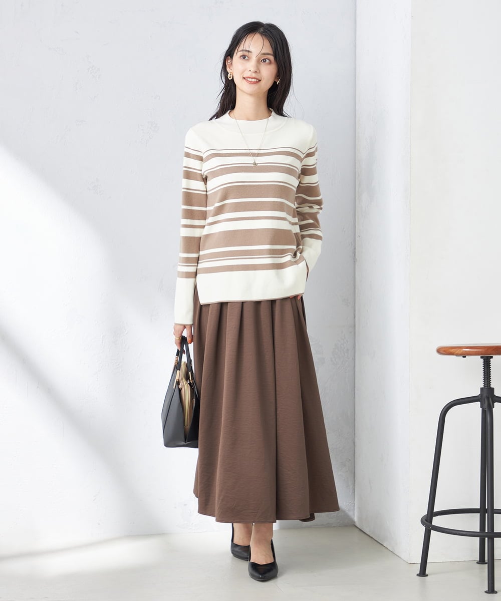 K2FAD40039 a.v.v(アー・ヴェ・ヴェ) 【洗える】プチハイネックニット グレー