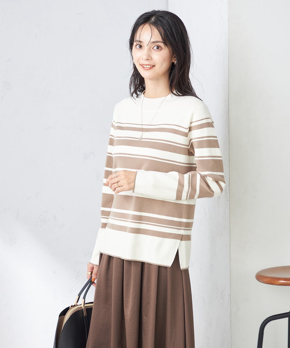 K2FAD40039 a.v.v(アー・ヴェ・ヴェ) 【洗える】プチハイネックニット グレー