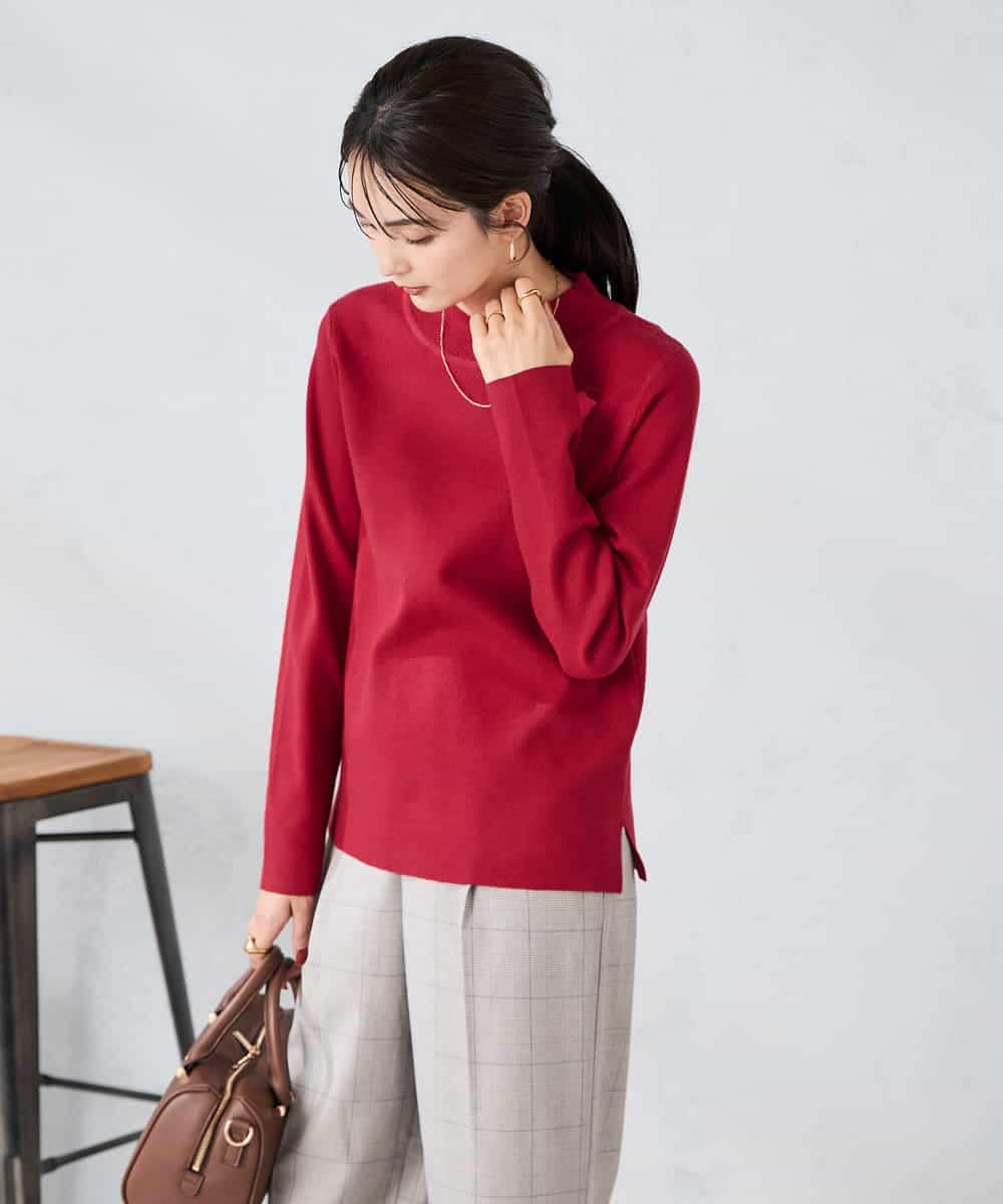 K2FAD40039 a.v.v(アー・ヴェ・ヴェ) 【洗える】プチハイネックニット グレー