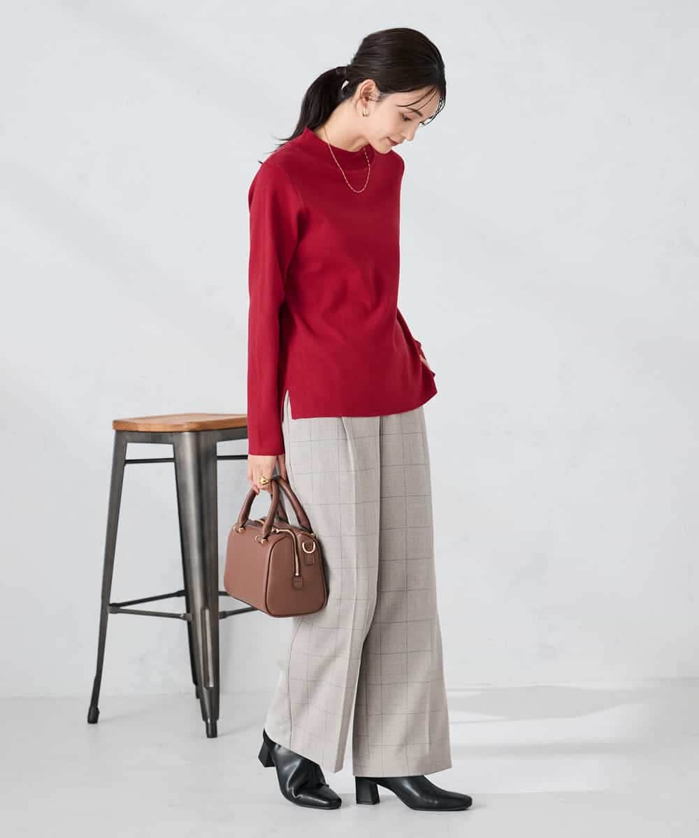 K2FAD40039 a.v.v(アー・ヴェ・ヴェ) 【洗える】プチハイネックニット グレー