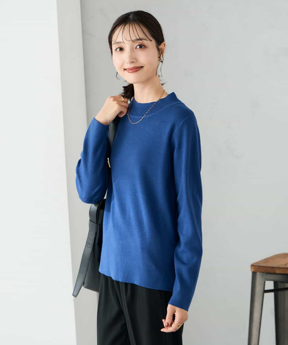 K2FAD40039 a.v.v(アー・ヴェ・ヴェ) 【洗える】プチハイネックニット グレー