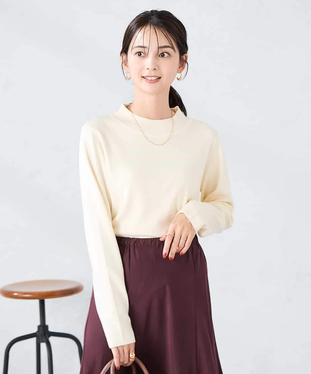 K2FAD40039 a.v.v(アー・ヴェ・ヴェ) 【洗える】プチハイネックニット グレー