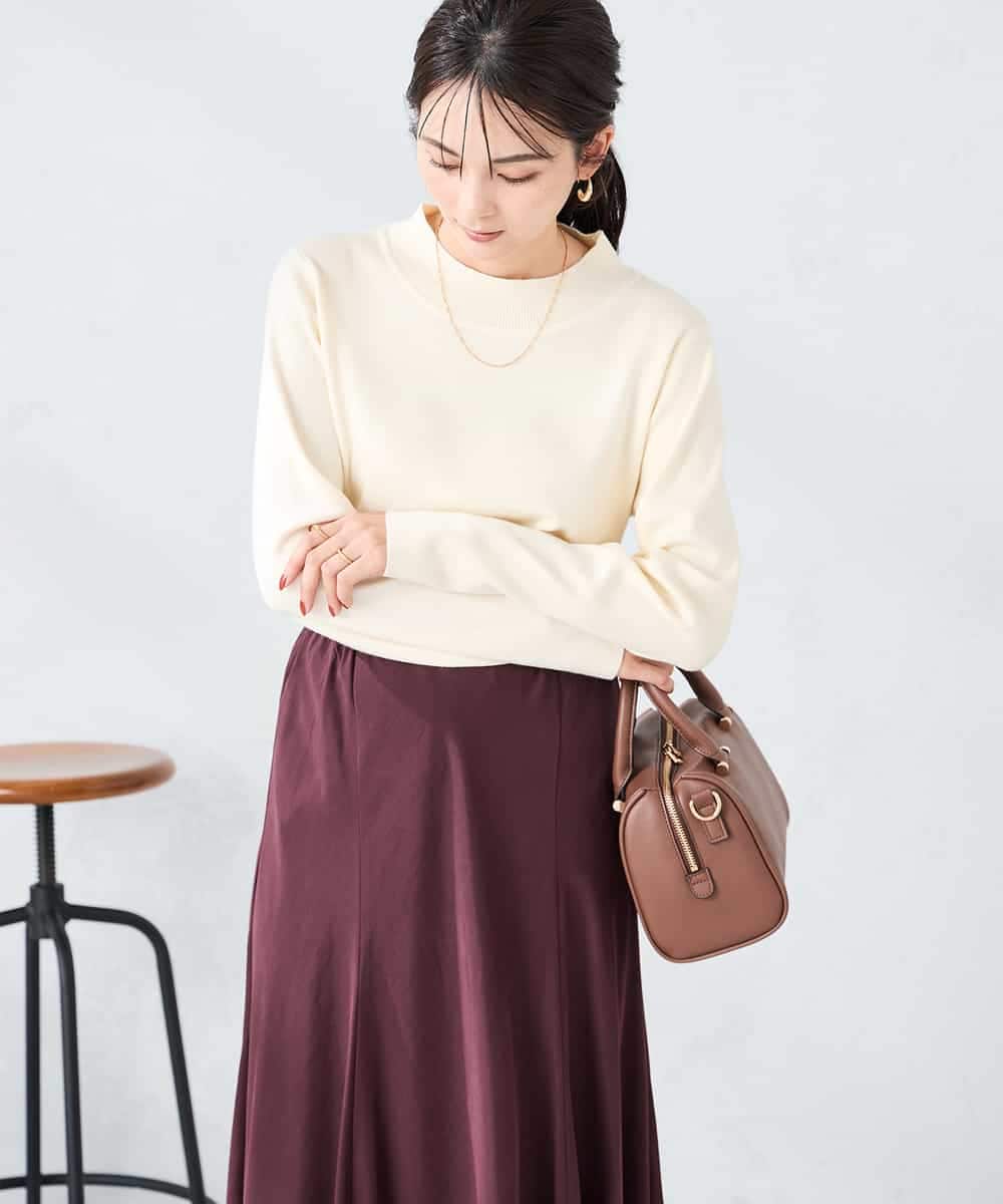 K2FAD40039 a.v.v(アー・ヴェ・ヴェ) 【洗える】プチハイネックニット グレー