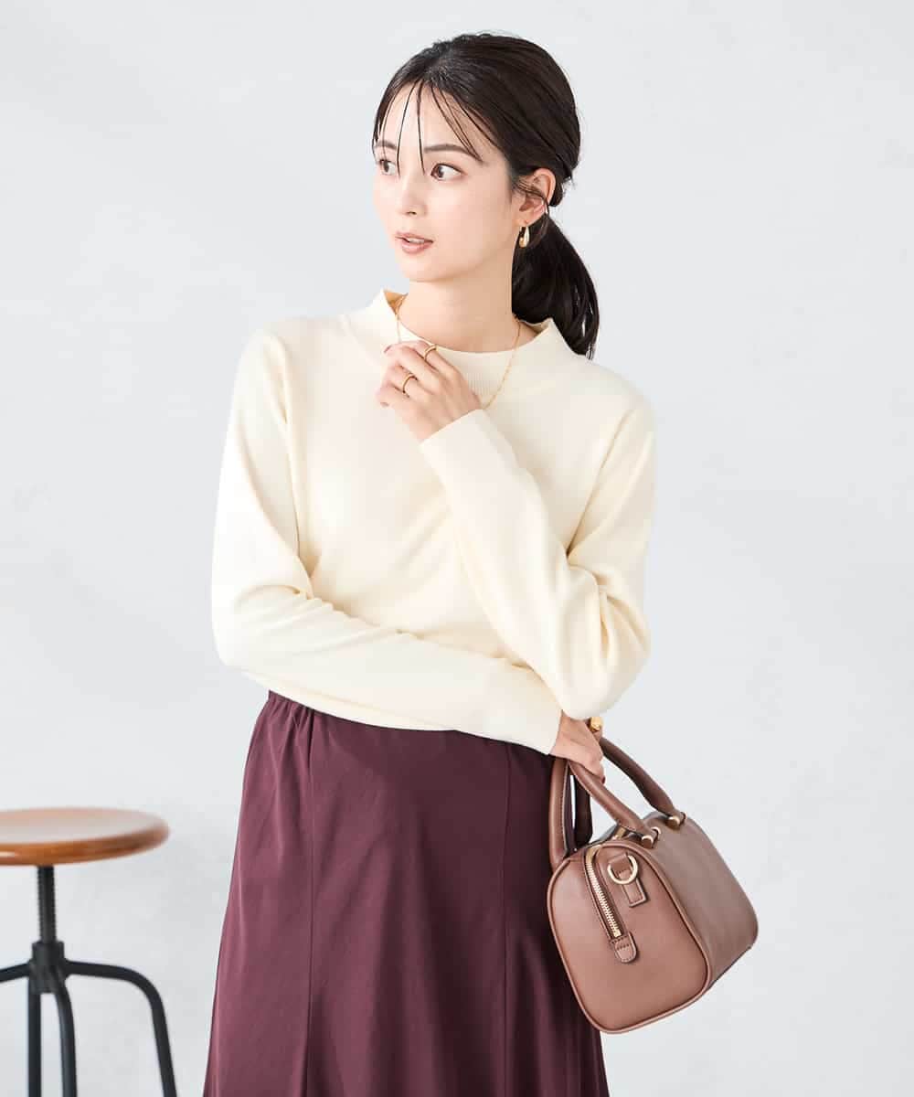 K2FAD40039 a.v.v(アー・ヴェ・ヴェ) 【洗える】プチハイネックニット グレー