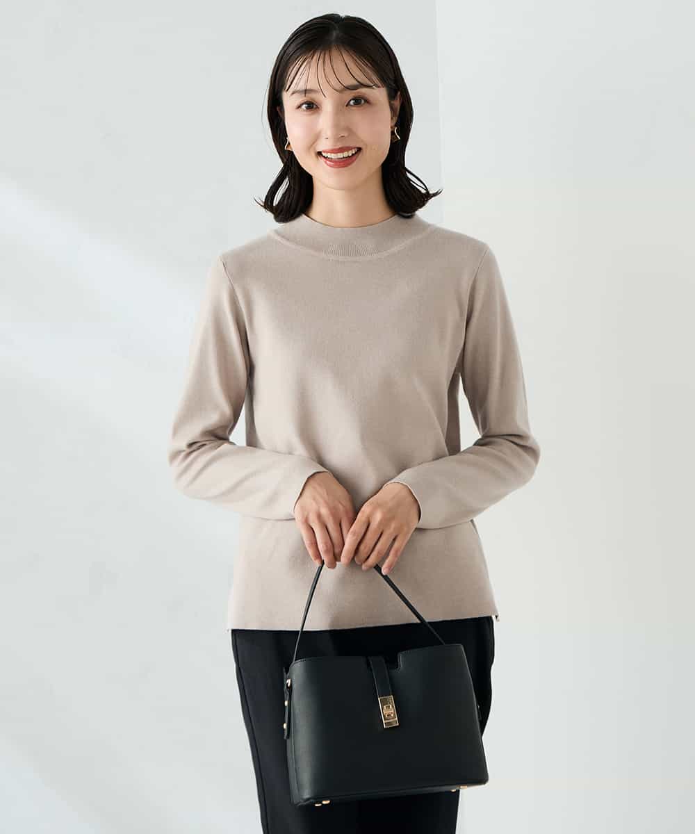 K2FAD40039 a.v.v(アー・ヴェ・ヴェ) 【洗える】プチハイネックニット グレー