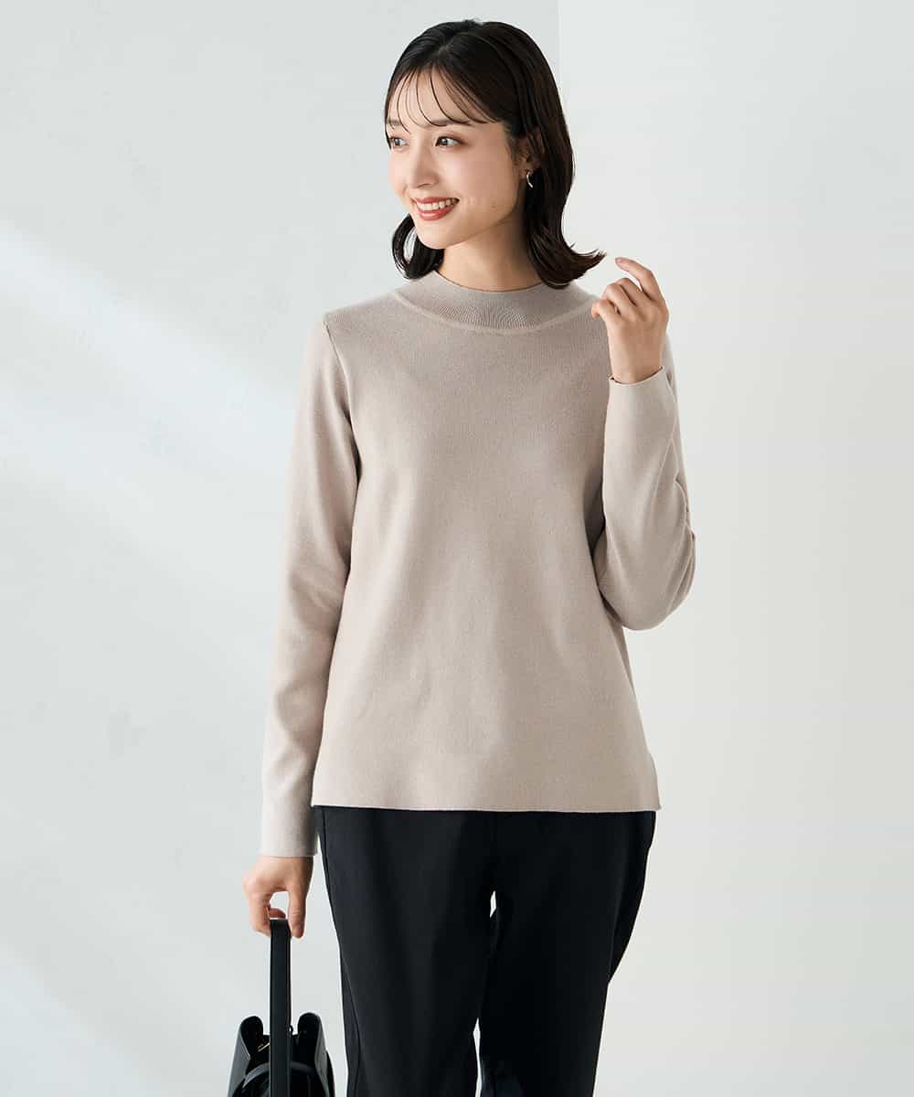 K2FAD40039 a.v.v(アー・ヴェ・ヴェ) 【洗える】プチハイネックニット グレー