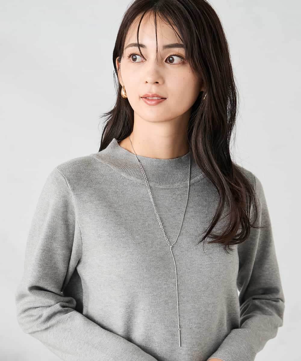 K2FAD40039 a.v.v(アー・ヴェ・ヴェ) 【洗える】プチハイネックニット グレー