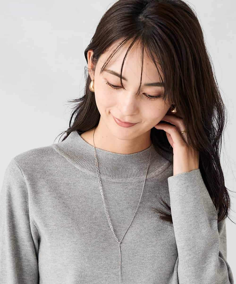 K2FAD40039 a.v.v(アー・ヴェ・ヴェ) 【洗える】プチハイネックニット グレー