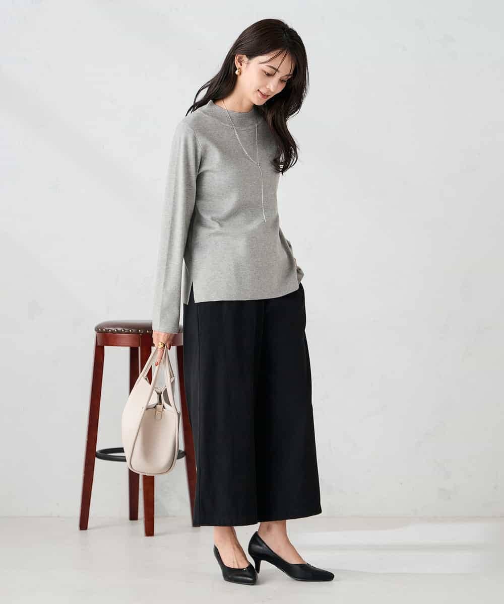 K2FAD40039 a.v.v(アー・ヴェ・ヴェ) 【洗える】プチハイネックニット グレー