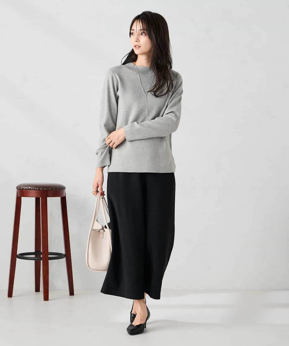 K2FAD40039 a.v.v(アー・ヴェ・ヴェ) 【洗える】プチハイネックニット グレー