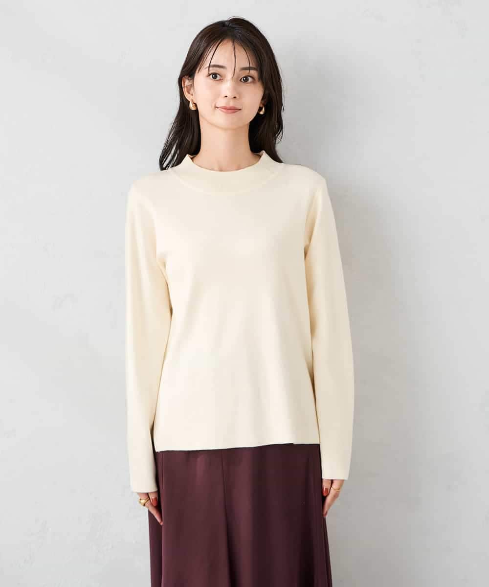 K2FAD40039 a.v.v(アー・ヴェ・ヴェ) 【洗える】プチハイネックニット グレー