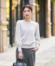 K2FAD43054 a.v.v(アー・ヴェ・ヴェ) ヘアリーラメVネックニット ライトブルー