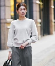 K2FAD43054 a.v.v(アー・ヴェ・ヴェ) ヘアリーラメVネックニット ライトブルー