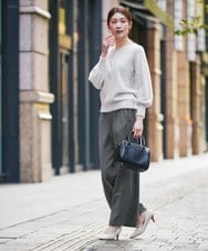 K2FAD43054 a.v.v(アー・ヴェ・ヴェ) ヘアリーラメVネックニット ライトブルー