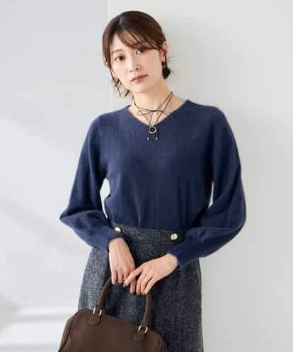 K2FAD43054 a.v.v ヘアリーラメVネックニット