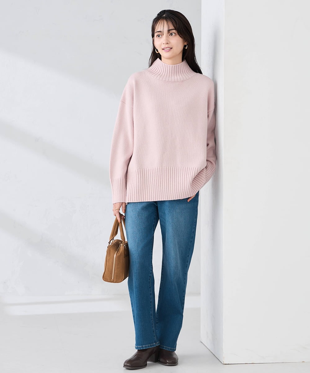 K2FAD46044 a.v.v(アー・ヴェ・ヴェ) 【洗える/静電気が起きにくい】バックスリットニット レッド