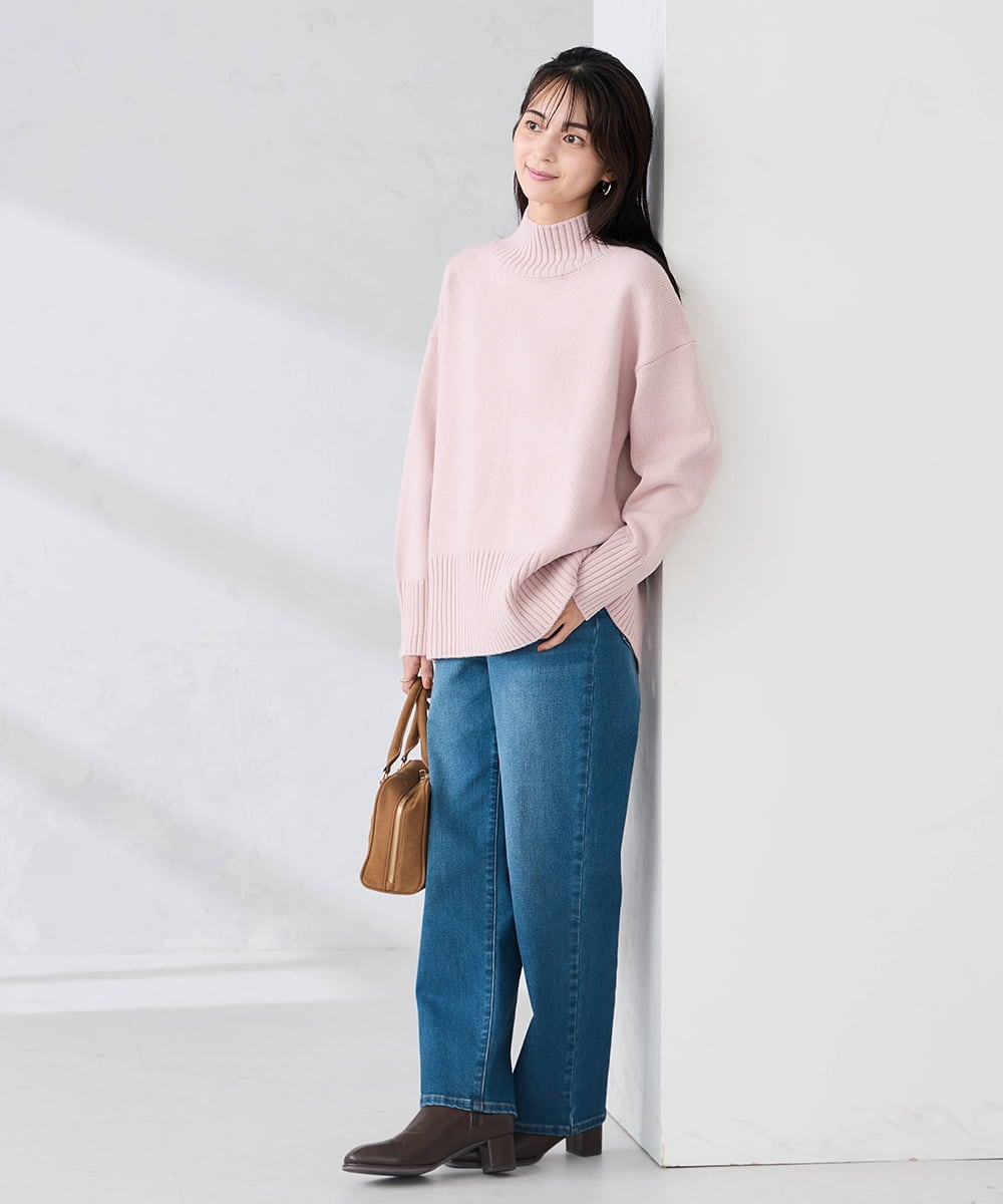 K2FAD46044 a.v.v(アー・ヴェ・ヴェ) 【洗える/静電気が起きにくい】バックスリットニット レッド