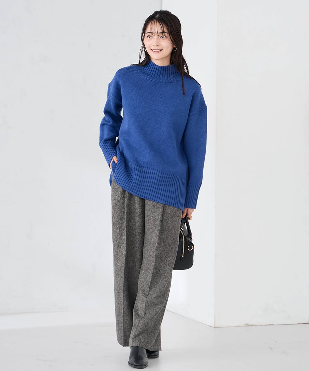 K2FAD46044 a.v.v(アー・ヴェ・ヴェ) 【洗える/静電気が起きにくい】バックスリットニット レッド