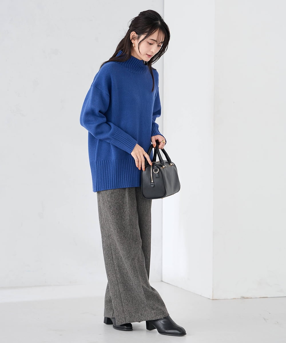 K2FAD46044 a.v.v(アー・ヴェ・ヴェ) 【洗える/静電気が起きにくい】バックスリットニット レッド