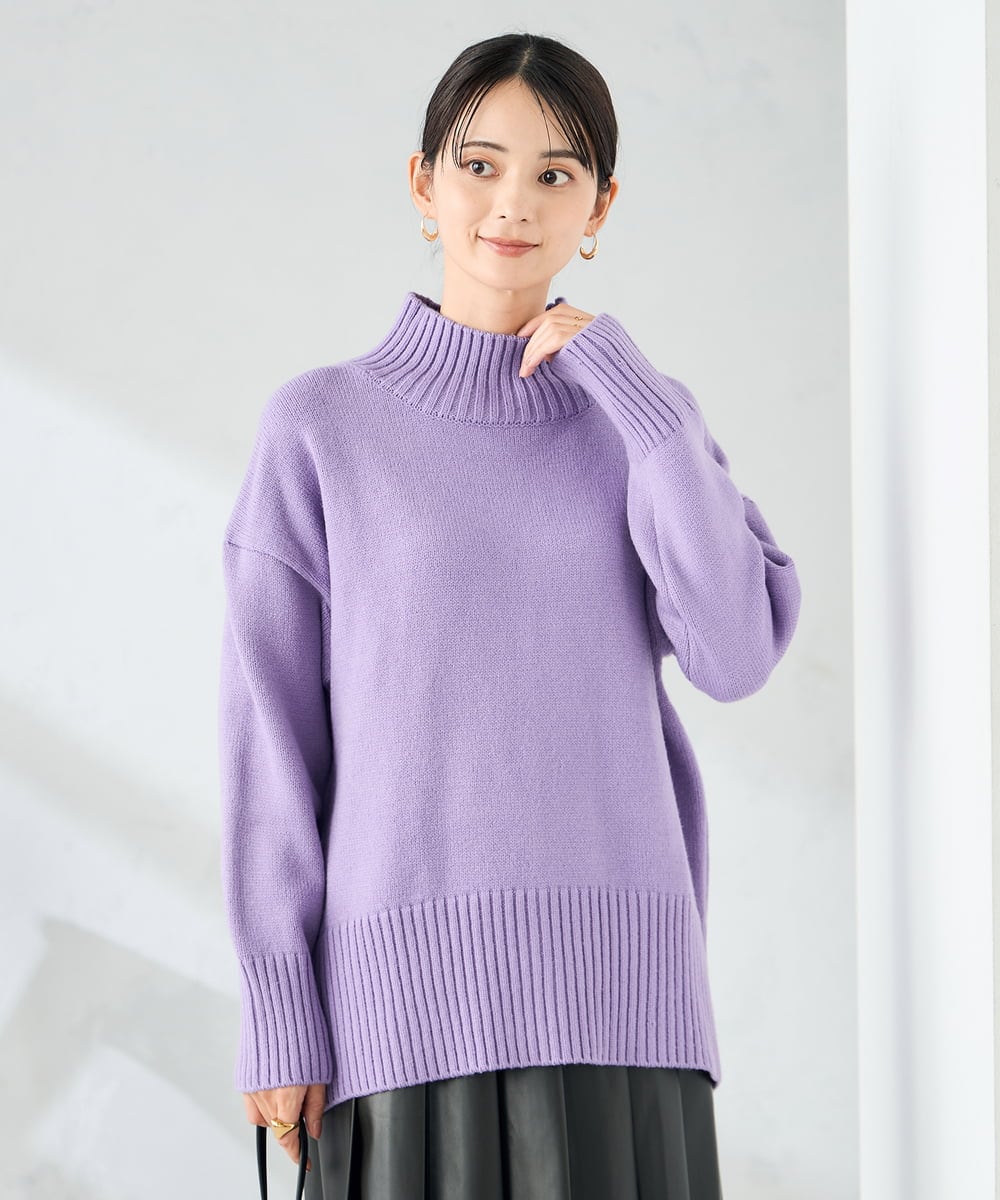 K2FAD46044 a.v.v(アー・ヴェ・ヴェ) 【洗える/静電気が起きにくい】バックスリットニット レッド