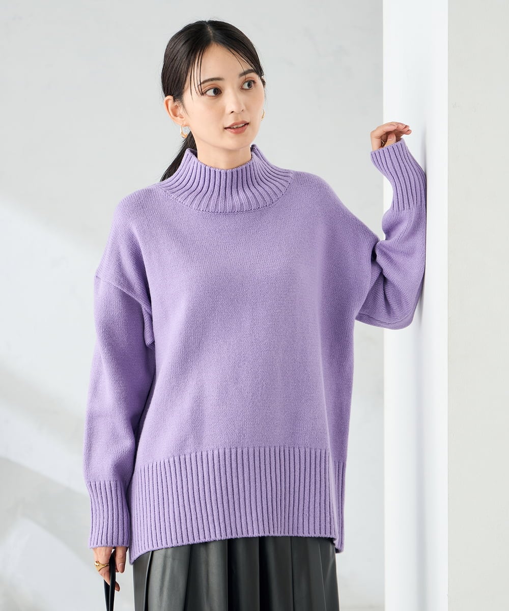 K2FAD46044 a.v.v(アー・ヴェ・ヴェ) 【洗える/静電気が起きにくい】バックスリットニット レッド