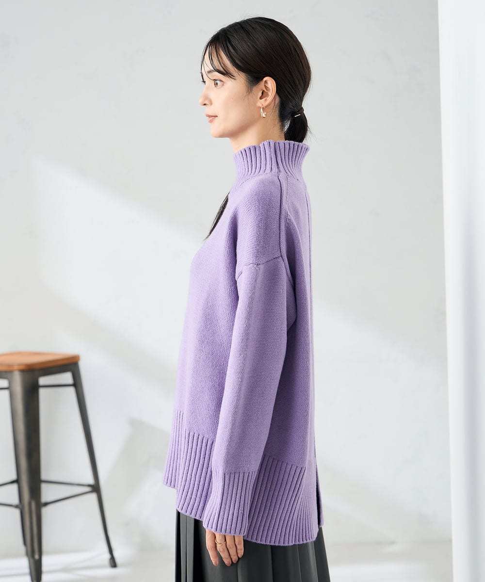 K2FAD46044 a.v.v(アー・ヴェ・ヴェ) 【洗える/静電気が起きにくい】バックスリットニット レッド