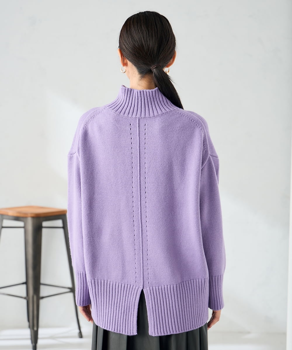 K2FAD46044 a.v.v(アー・ヴェ・ヴェ) 【洗える/静電気が起きにくい】バックスリットニット レッド