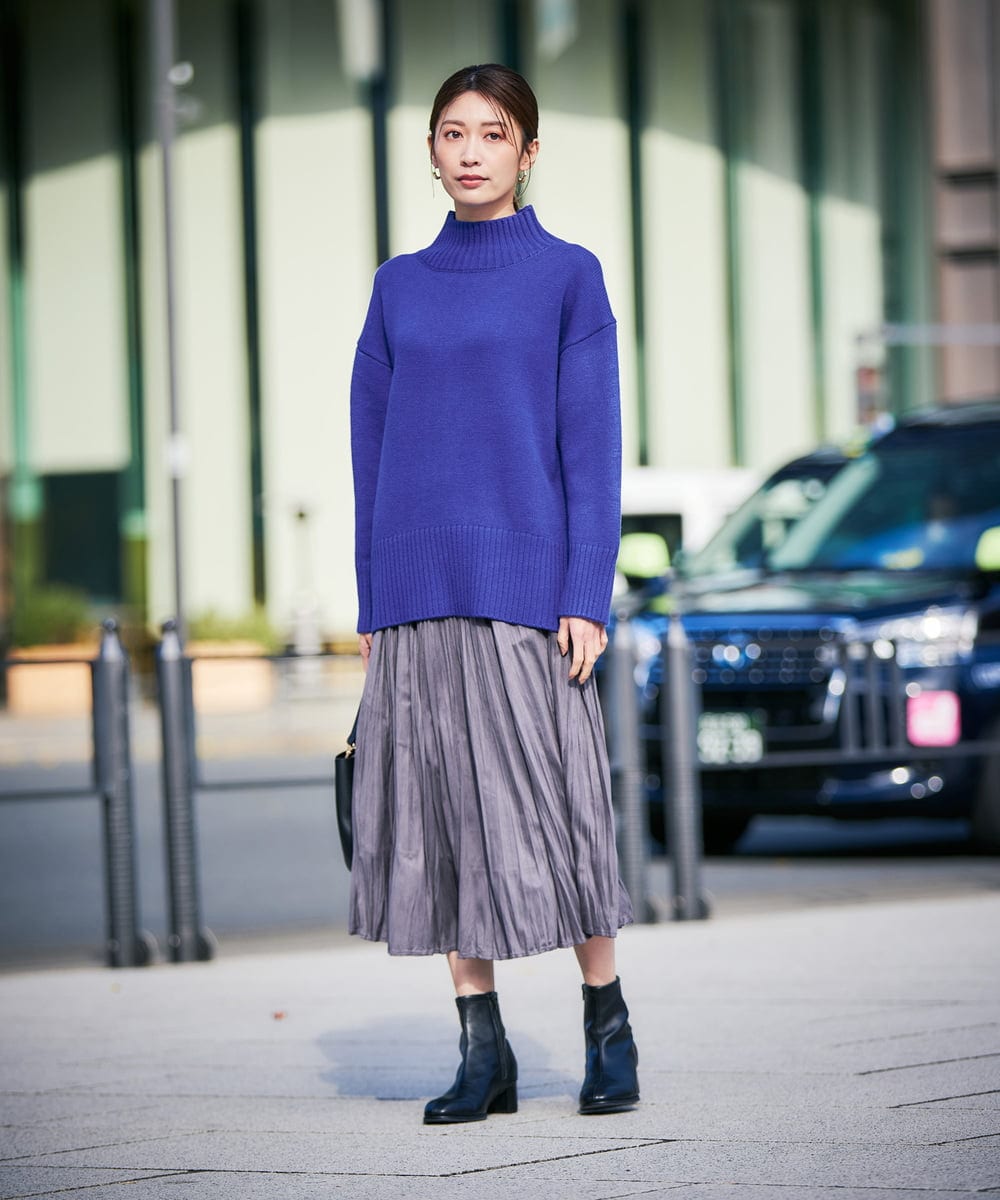 K2FAD46044 a.v.v(アー・ヴェ・ヴェ) 【洗える/静電気が起きにくい】バックスリットニット レッド