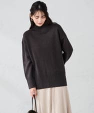 K2FAD46044 a.v.v(アー・ヴェ・ヴェ) 【洗える/静電気が起きにくい】バックスリットニット ダークグレー