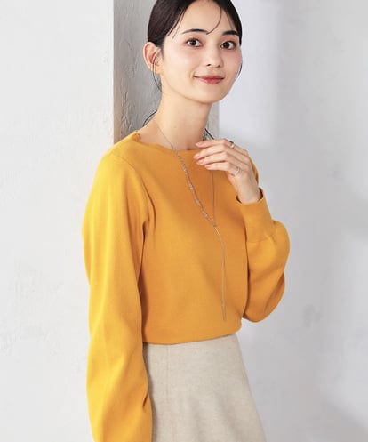 K2FAD69039 a.v.v 【洗える】ボートネック美ラクるパフスリーブニット