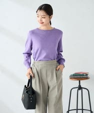 K2FAD69039 a.v.v(アー・ヴェ・ヴェ) 【洗える】ボートネック美ラクるパフスリーブニット マスタード