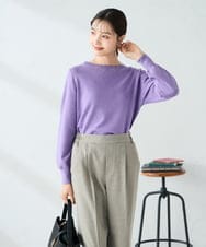 K2FAD69039 a.v.v(アー・ヴェ・ヴェ) 【洗える】ボートネック美ラクるパフスリーブニット マスタード