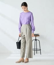 K2FAD69039 a.v.v(アー・ヴェ・ヴェ) 【洗える】ボートネック美ラクるパフスリーブニット マスタード