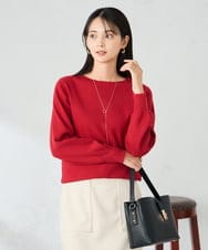 K2FAD69039 a.v.v(アー・ヴェ・ヴェ) 【洗える】ボートネック美ラクるパフスリーブニット マスタード