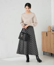 K2FAD69039 a.v.v(アー・ヴェ・ヴェ) 【洗える】ボートネック美ラクるパフスリーブニット マスタード