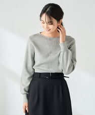 K2FAD69039 a.v.v(アー・ヴェ・ヴェ) 【洗える】ボートネック美ラクるパフスリーブニット マスタード