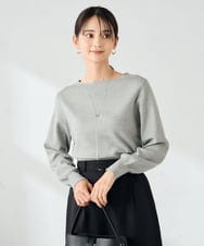 K2FAD69039 a.v.v(アー・ヴェ・ヴェ) 【洗える】ボートネック美ラクるパフスリーブニット マスタード