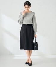 K2FAD69039 a.v.v(アー・ヴェ・ヴェ) 【洗える】ボートネック美ラクるパフスリーブニット マスタード