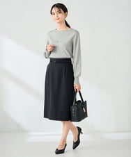 K2FAD69039 a.v.v(アー・ヴェ・ヴェ) 【洗える】ボートネック美ラクるパフスリーブニット マスタード