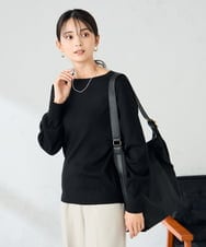 K2FAD69039 a.v.v(アー・ヴェ・ヴェ) 【洗える】ボートネック美ラクるパフスリーブニット マスタード