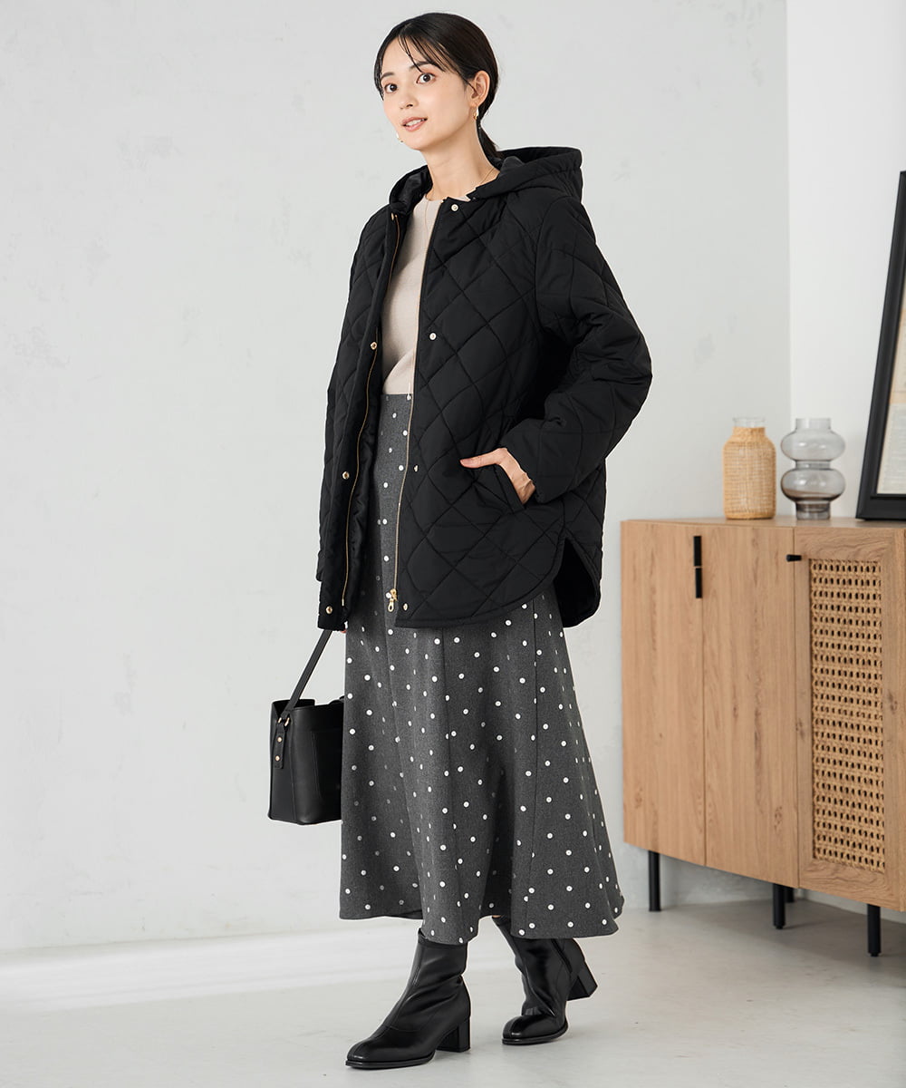 K2FAD69039 a.v.v(アー・ヴェ・ヴェ) 【洗える】ボートネック美ラクるパフスリーブニット マスタード