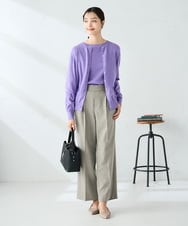 K2FAD69039 a.v.v(アー・ヴェ・ヴェ) 【洗える】ボートネック美ラクるパフスリーブニット マスタード