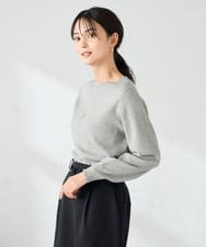 K2FAD69039 a.v.v(アー・ヴェ・ヴェ) 【洗える】ボートネック美ラクるパフスリーブニット グレー