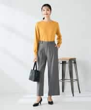 K2FAD69039 a.v.v(アー・ヴェ・ヴェ) 【洗える】ボートネック美ラクるパフスリーブニット マスタード