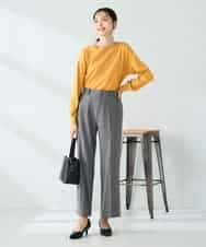 K2FAD69039 a.v.v(アー・ヴェ・ヴェ) 【洗える】ボートネック美ラクるパフスリーブニット マスタード