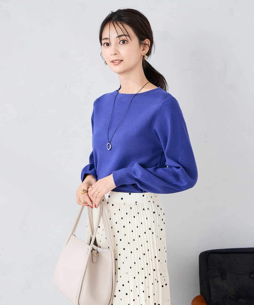 K2FAD69039 a.v.v(アー・ヴェ・ヴェ) 【洗える】ボートネック美ラクるパフスリーブニット マスタード